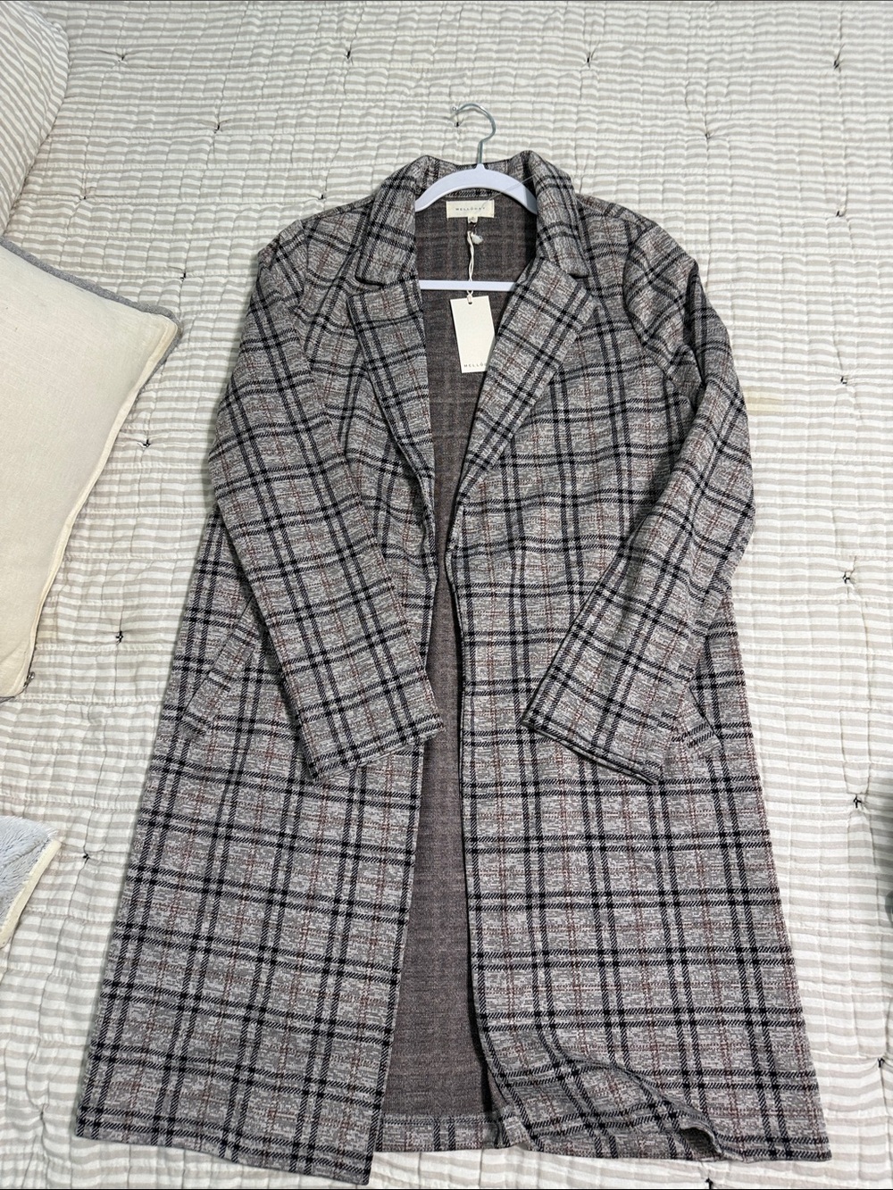 MELLODAY Gray Plaid Jacket size small